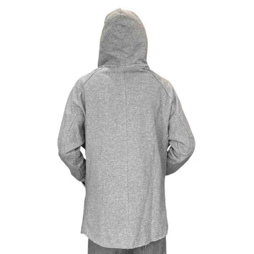 NWT JLUX LABEL MENS ASYMMETRIC GRAY ZIP-UP HOODIE SWEATSHIRT JACKET - Picture 3 of 10